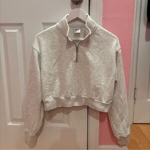 TNA Gray Quarter-Zip Sweatshirt